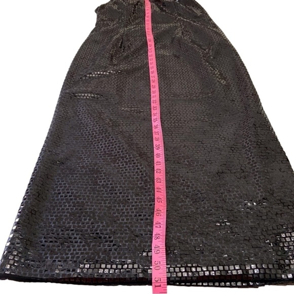 LORI Weidner design black maxi dress shinny sleeveless soirée luxury classic 8 - Picture 12 of 16